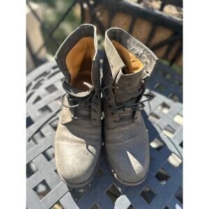 Barneys New York Dark Green Leather Lace-Up Boots Men’s 7 / Women’s 8.5